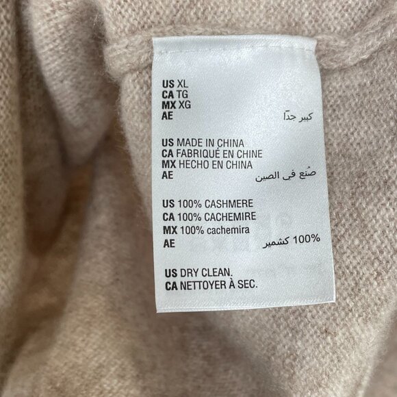 100% Cashmere Oatmeal Pullover Long Sleeve Crew Neck Neutral Sweater XL - Picture 7 of 8